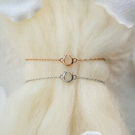 傷つきにくい 黒ずまない 錆びない つけっぱなしOK ツインレイのホースシュー・ペアブレスレット /アンクレット コロンとした小さめサイズ サージカルステンレス klb071 サージカルステンレス 316L ペアアンクレット ペアブレスレット 刻印 金属アレルギー