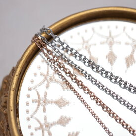 Lauss 4面カット・あずきチェーンのペアネックレス/ペアブレスレット/ペアアンクレット サージカルステンレス イニシャル・記念日彫刻 klb085