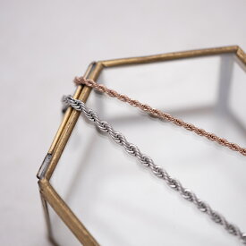 Lauss ロープチェーンのペアブレスレット/ペアアンクレット サージカルステンレス イニシャル・記念日彫刻 klb086