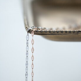 Lauss ペタル・チェーンのペアネックレス サージカルステンレス イニシャル・記念日彫刻 アレルギー対応 opp00105