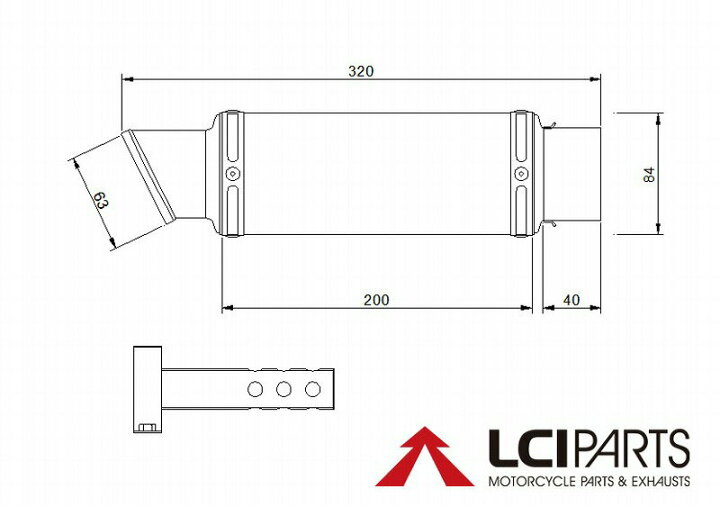 楽天市場】汎用 LCIPARTS LCI ショートカーボンマフラー カーボン 