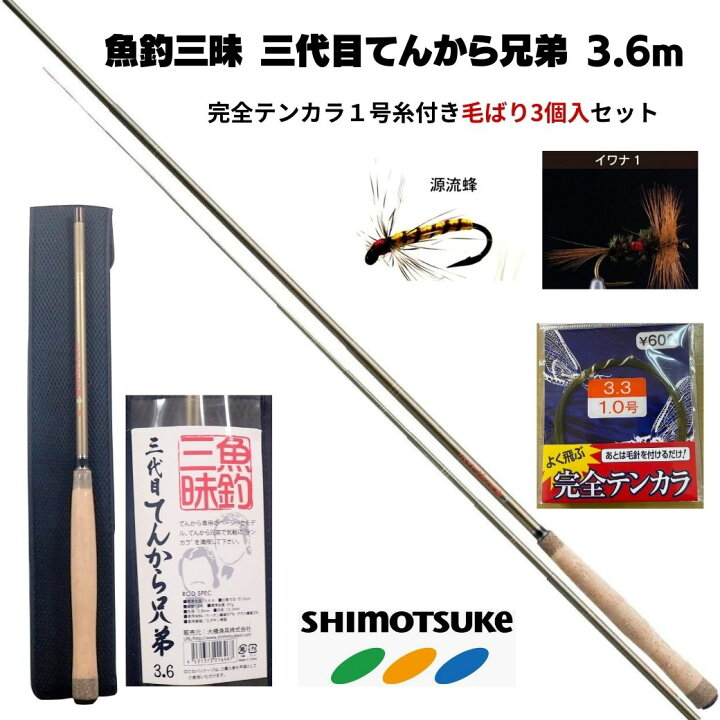 楽天市場】【マラソンポイント5倍SALE】テンカラ竿 テンカラ セット 