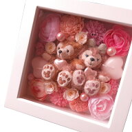 結婚祝い ダッフィー ぬいぐるみ 花 プリザーブドフラワー入り 壁掛け ダッフィー シェリーメイ 誕生日プ…