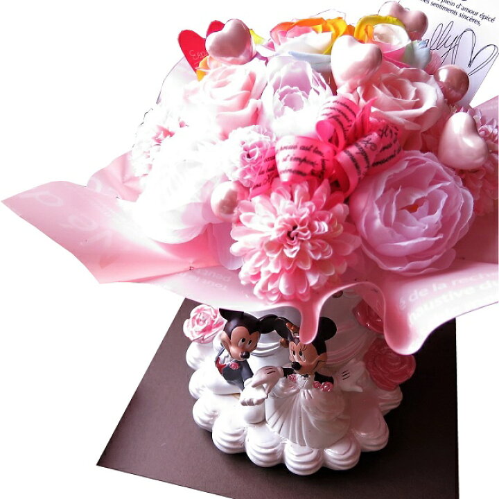 0円 99 Off ディズニー 壁掛け ミッキー ミニー ハート 花 プリザーブドフラワー入り 誕生日