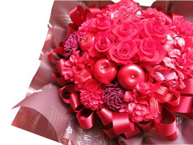 還暦祝い 赤バラ フラワーギフト プリザーブドフラワー 赤バラいっぱい プリザーブドフラワー ◆還暦祝いプレゼント・記念日の贈り物におすすめのフラワーギフト