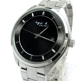 【中古】アニエスベー ソーラー ボーイズ 黒文字盤 V147-0AT0 時計 agnes b アニエス 婦人 メンズ 稼動品
