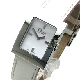 【中古】クリスチャンディオール 時計 マリス レディース 白 ピンク シェル D78-109 ディオール Dior 婦人 クリーニング済 稼動品