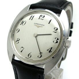 【中古】ロンジン LONGINES 手巻き メンズ Cライン アラビア数字 シルバー 時計 ヴィンテージ 希少