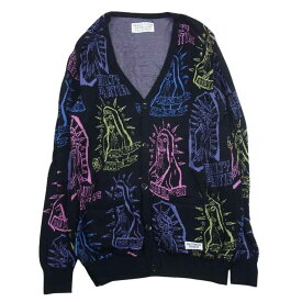 WACKO MARIA ワコマリア 21SS-WMK-KN17 MARIA JACQUARD CARDIGAN マリア ジャガード カーディガン グレー系 M メンズ【古着】【中古】