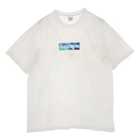 Supreme シュプリーム Tシャツ 21SS Emilio Pucci Box Logo Tee エミリオプッチ ボックス ロゴ プリント 半袖 Tシャツ ホワイト ブルー ホワイト系 M メンズ【古着】【中古】