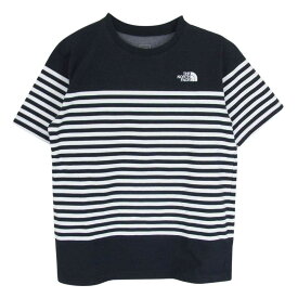 THE NORTH FACE ノースフェイス NT32063 S/S Panel Border Tee ショートスリーブ パネル ボーダー 半袖Tシャツ ネイビー系 M メンズ【古着】【中古】