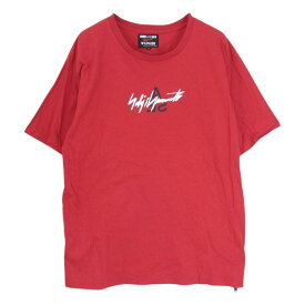 Yohji Yamamoto ヨウジヤマモト 22SS WILDSIDE ワイルドサイド × WIND AND SEA ウィンダンシー Triangle Logo T-shirt トライアングル ロゴ プリント スリッド ジップ 半袖 Tシャツ レッド系 2 メンズ【古着】【中古】