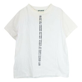 OFF-WHITE オフホワイト Tシャツ 16AW 2016 プリントデザイン クルーネック Tシャツ ホワイト系 M メンズ【古着】【中古】