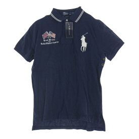 POLO RALPH LAUREN ポロ・ラルフローレン ポロシャツ 刺繍 ポロ シャツ 半袖 ネイビー系 L メンズ【古着】【中古】