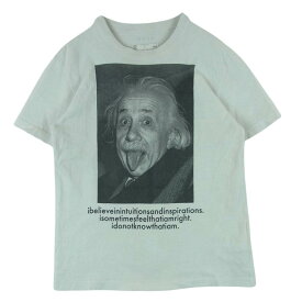 Sacai サカイ 20AW 20-0117S Einstein アインシュタイン フォトプリント 半袖 Tシャツ 日本製 オフホワイト系 1 メンズ【古着】【中古】