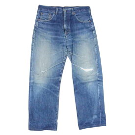 Levi's リーバイス 刻印J22 504Z BIG E TALON社製ジッパー タロン 革パッチ ギャラ入り 赤耳 セルビッチ デニムパンツ インディゴブルー系 33 メンズ【古着】【中古】