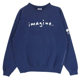 ヘインズ Hanes スウェット ヴィンテージ COMFORT BLEND John Lennon Imagine クルーネック スウェット ネイビー系 メンズ【古着】【中古】