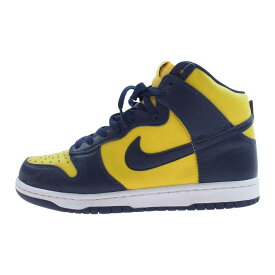 NIKE AIR JORDAN ナイキ ジョーダン スニーカー CZ8149-700 Dunk High Michigan ダンク ハイ ミシガン スニーカー イエロー系 ネイビー系 26.5cm メンズ【中古】