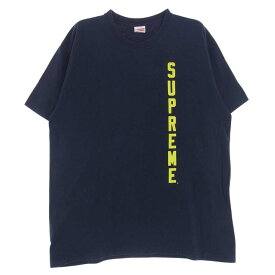 Supreme シュプリーム Tシャツ 15SS THRASHER Flame Logo Tee スラッシャー フレイム 半袖 Tシャツ ネイビー系 XL メンズ【古着】【中古】