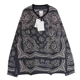 VISVIM ビズビム 22SS 0122105011013 TUNIC P.O. WILDFLOWER P.W. チュニック プルオーバー 長袖 シャツ ブラック系 4 【極上美品】 メンズ【古着】【中古】