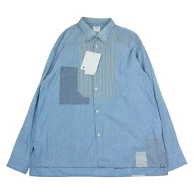 VISVIM ビズビム 21SS 0121105011003 CHORE P.W. SHIRT L/S CHAMBRAY チョア パッチワーク 長袖 シャンブレー シャツ インディゴブルー系 3 メンズ【古着】【中古】