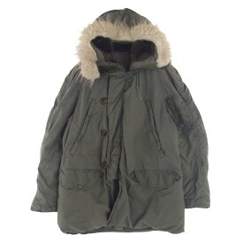 vintage ヴィンテージ ミリタリージャケット 8415-00-376-1672 U.S.AIR FORCE PARKA EXTREME COLDWEATHER TYPE N-3B WITH SYNTHETIC FUR ON HOOD N-3B 85年会計 ミリタリージャケット モスグリーン系 M メンズ【古着】【中古】