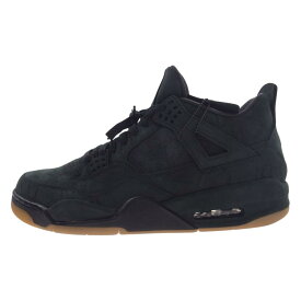 NIKE AIR JORDAN ナイキ ジョーダン スニーカー 930155-001 × KAWS AJ4 Retro Black カウズ レトロ ブラック スニーカー ブラック系 28.5cm メンズ【中古】