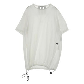 Y-3 Yohji Yamamoto ワイスリー ヨウジヤマモト Tシャツ DY7180 Drrawstring Long Tee ドローストリング ロング Tシャツ ホワイト系 S レディース【古着】【中古】