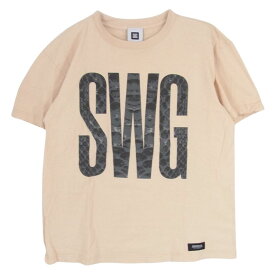 SWAGGER スワッガー Tシャツ SWGT-3041 パイソン SWG ロゴ 半袖 Tシャツ TEE ベージュ系 L メンズ【古着】【中古】