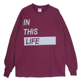 ティーアールフォーサスペンション tr.4 suspension カットソー IN THIS LIFE TEE インディスライフ プリント 長袖 Tシャツ ロンT パープル エンジ系 M メンズ【古着】【中古】