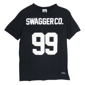 SWAGGER スワッガー Tシャツ SWGT-2991 NUMBERS TEE ナンバーズ プリント Tシャツ 半袖 ブラック系 L メンズ【古着】【中古】