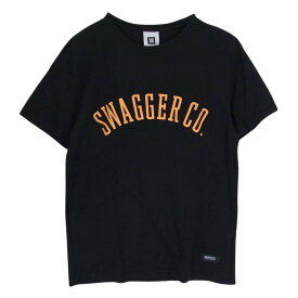 SWAGGER スワッガー Tシャツ SWGT-2999 ロゴ プリント Tシャツ 半袖 ブラック系 L メンズ【古着】【中古】