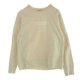 Supreme シュプリーム 18AW Box Logo Crewneck ボックスロゴ クルーネック スウェット オフホワイト系 M メンズ【古着】【中古】