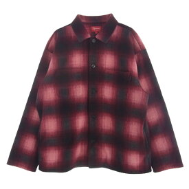 Supreme シュプリーム 20AW Shadow Plaid Fleece Shirt シャドウ プレイド フリース シャツ レッド系 L メンズ【古着】【中古】
