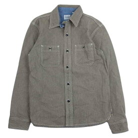 THE FLAT HEAD ザフラットヘッド ウォバッシュ 長袖 ワーク シャツ ブラウン系 38 メンズ【古着】【中古】