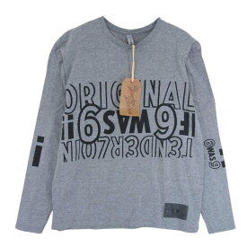 TENDERLOIN テンダーロイン 22SS LONG SLEEVE TEE 3A ロゴ プリント 長袖 Tシャツ グレー系 M 【極上美品】 メンズ【古着】【中古】