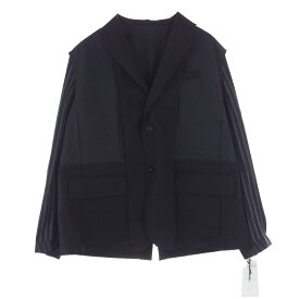 Sacai サカイ ジャケット 24SS 24-03265M Suiting Jacket ドッキング スーチング 2B テーラードジャケット ブラック系 3 【極上美品】 メンズ【古着】【中古】