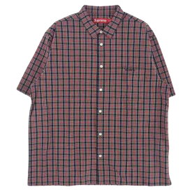 Supreme シュプリーム 半袖シャツ 24SS Loose Fit Mini Plaid S/S Shirt ルーズフィット ミニ プレイド チェック ロゴ刺繍 半袖 シャツ マルチカラー系 XL 【美品】 メンズ【古着】【中古】
