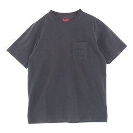 Supreme シュプリーム Tシャツ 20SS Overdyed Pocket Tee オーバーダイ ポケット ロゴ刺繍 半袖 Tシャツ グレー系 L 【極上美品】 メンズ【古着】【中古】