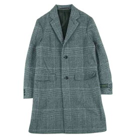 URBAN RESEARCH アーバンリサーチ UR87-17B003 120s FINE WOOL BLEND グレンチェック シャギー ウール ブレンド チェスター コート グレー系 S メンズ【古着】【中古】