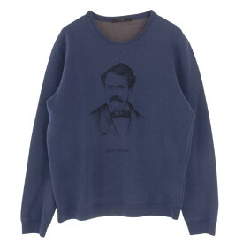 LOUIS VUITTON ルイ・ヴィトン スウェット 15AW RM152M H8Y05WJUJ Portrait Print Sweatshirs 肖像画 プリント クルーネック スウェット ブルー系 XL メンズ【古着】【中古】