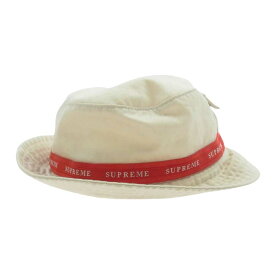 Supreme シュプリーム 帽子 19AW Jacquard Logo Taping Crusher Hat ジャガード ハット オフホワイト系 メンズ【中古】