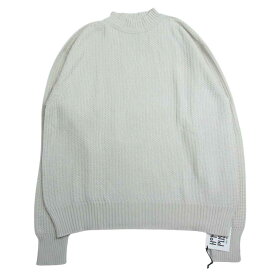 HOMME PLISSE ISSEY MIYAKE オム プリッセ イッセイミヤケ 24SS HP41KN330 COMMON KNIT リリヤン編み コットン モックネック 長袖 ニット グレージュ系 【美品】 メンズ【古着】【中古】