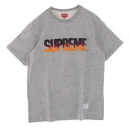 Supreme シュプリーム Tシャツ 19AW Flame S/S Top フレイム 半袖 Tシャツ ファイヤー カットソー グレー系 L メンズ【古着】【中古】