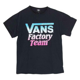 VANS バンズ FACTORY TEAM ロゴ 半袖 Tシャツ カットソー ブラック系 M メンズ【古着】【中古】