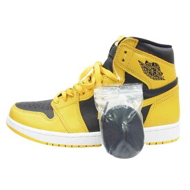 NIKE ナイキ スニーカー 555088-701 AIR JORDAN 1 エア ジョーダン ワン High OG Pollen ハイ オリジナル ポレン ハイカット スニーカー イエロー系 ブラック系 27.5cm 【新古品】【未使用】 メンズ【中古】