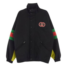 GUCCI グッチ ジャケット 22AW 706437 XJETG ウェブストライプ ライトネオプレン ジップアップ トラック ジャケット ブルゾン ブラック系 M メンズ【古着】【中古】