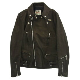 The REAL McCOY'S ザリアルマッコイズ × Lewis Leathers ルイスレザー Lightning ディアスキン ライトニング ライダース ジャケット ブラック系 38 【美品】 メンズ【古着】【中古】