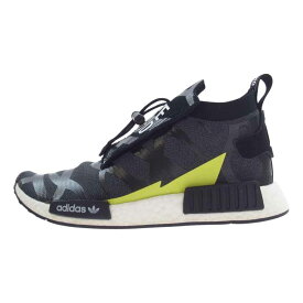 adidas アディダス スニーカー 19SS EG0936 × NEIGHBORHOOD ネイバーフッド × A BATHING APE ア・ベイシング・エイプ NMD STEALTH スニーカー ブラック系 27cm メンズ【中古】