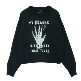 HYSTERIC GLAMOUR ヒステリックグラマー 05223CS03 STRONGER THAN YOURS BACK ショート スウェット ブラック系 FREE レディース【古着】【中古】